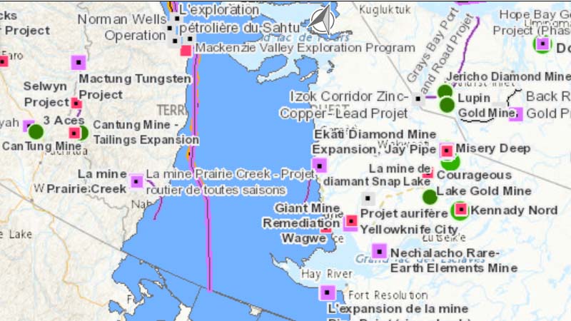 Carte - Répercussions potentielles des grands projets sur l'habitat du caribou