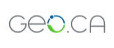GEO.CA logo, blue and green globe