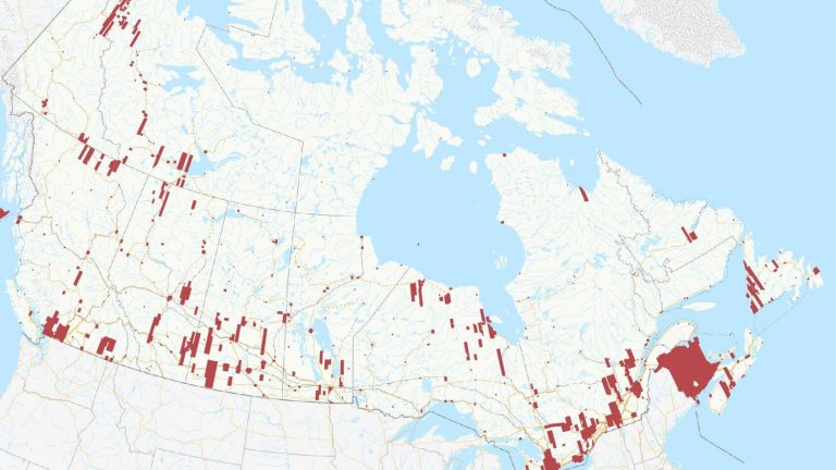 Carte de la couverture actuelle des projets GéoIA au Canada